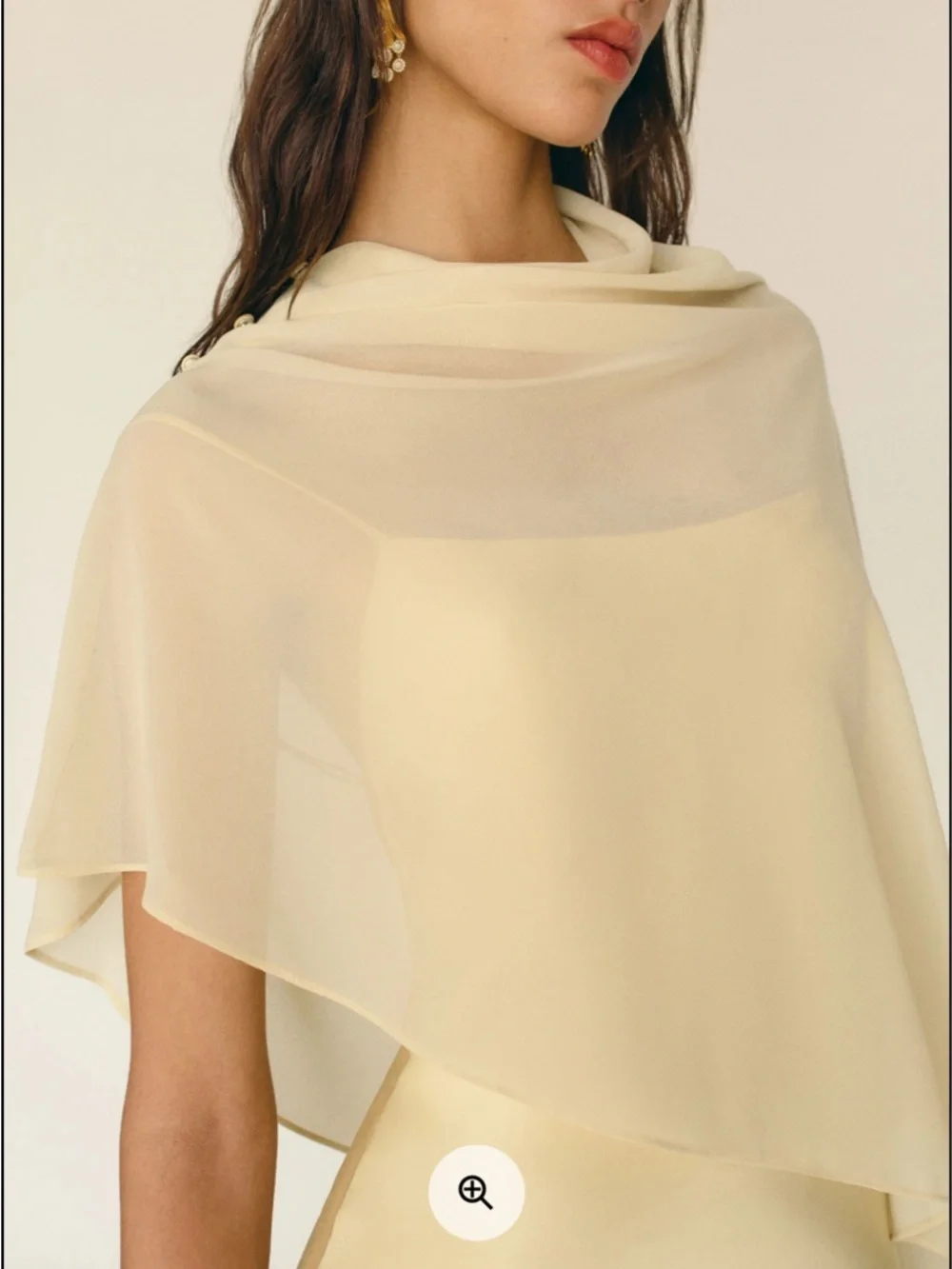 Reformation Pale Yellow Satin Slip Dress with Sheer Capelet - Picture 8 of 10